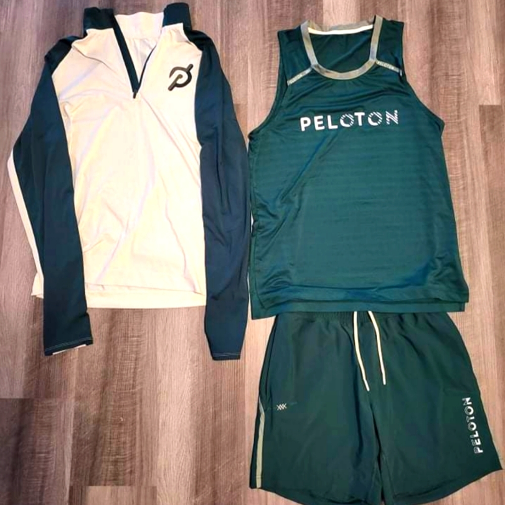 RHONE PELOTON 3 PIECE SET EMERALD GREEN MENS SMALL